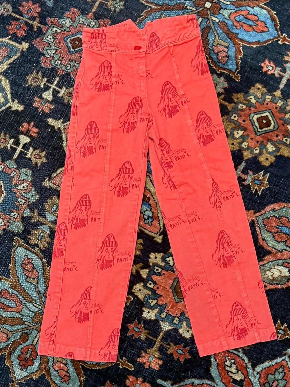The Animals Observatory Girls Straight-Leg Printed Coral Pants